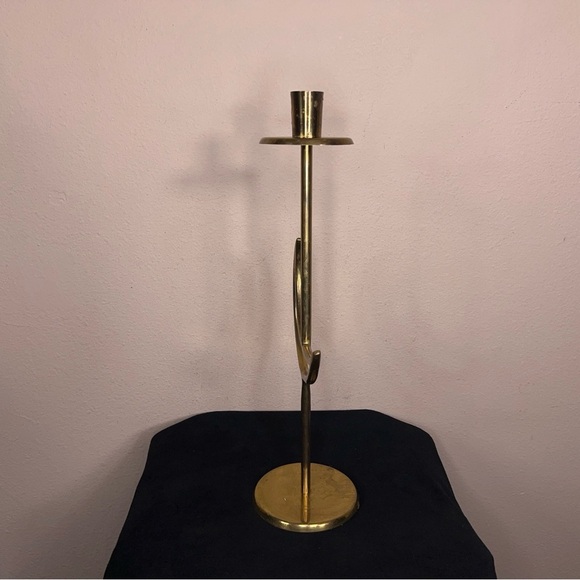 Vintage 90s Celestial Brass Moon Candlestick Goth Retro 14” Height - Picture 9 of 13